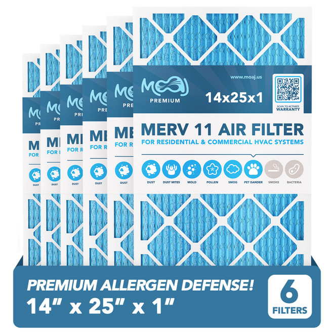 14x25x1 Air Filter 6-Pack MERV 11