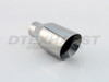 Polished Stainless Steel Exhaust Tip Closed Outer Casing Round Slant - 2.25" Inlet - 4.00" Outlet - 8" Long