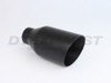 Black Powder Coated Exhaust Tip Double Wall - 2.25" Inlet - 4" Outlet - 8" Long