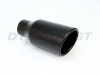 Black Powder Coat Exhaust Tip Rolled Angle Cut 2.5" Inlet 4" Outlet 9" Long