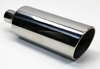 Stainless Steel Exhaust Tip Rolled Angle Cut 2.5" Inlet 5" Outlet 18" Long