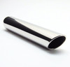 Universal Rolled Angle Cut Chrome Exhaust Tip 2.5" Inlet 4" Outlet 18" long 