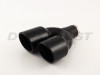 Black Powder Coat Dual 3.5" Double Wall Staggered Rolled Angle Tip 2.25" Inlet-