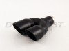 Black Powder Coat Dual 3" Double Wall Staggered Angle Cut Tip 2.5" Inlet-