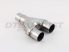 3" Single - 2.25" Dual Polished Stainless Steel Universal Exhaust Y-Pipe