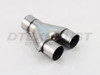 3" Single - 2.5" Dual Polished Stainless Steel Universal Exhaust Y-Pipe