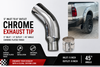 5" In 8" Out Diesel Exhaust Chrome Turndown Elbow Tip 23" Long with SS Clamp