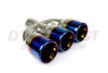 Triple Outlet SS Blue Flame Exhaust Tip - 2.5" Inlet - Triple 3.5" Outlets