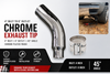 4" In 6" Out Diesel Exhaust Chrome Turndown Elbow Tip 23" Long with SS Clamp