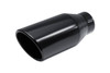 Black Powder Coat Exhaust Tip Rolled Angle - 2.5" Inlet 4" Outlet 9" Long