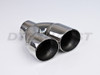 Stainless Steel Dual 2.75" Double Wall Resonated Tip 2.25" In 5.75" Out 6" Long