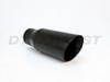 Black Powder Coat 3" Double Wall Slant Exhaust Tip 2.25" In 3" Out 8" Long