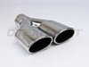 Stainless Steel Dual Oval Round Resonated Parallel 2.25" In 7.25" Out 