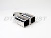Stainless Steel Dual 2.75" Square Rolled Edge Tip 2.25" In 5.75" Out 