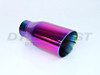 Purple Burned 3.5" Double Wall Angle Cut Exhaust Tip 2.25" In 3.5" Out 8"Long