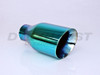 Green Burned 4" Double Wall Angle Cut Exhaust Tip 2.25" In 4" Out 8" Long