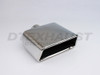 Stainless Steel Rectangular Resonated Slant Tip 2.25" In 7"x2.75" Out 7" Long