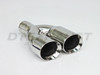 Stainless Steel Dual 3" Double Wall Sideway Tip 2.25" In 6.25"x3" Out 9.5"Long