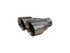 Dual Polished Stainless Steel Double Wall Exhaust Tip-3" Inlet 4" Outlets