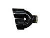 Dual SS Staggered Double Wall Tip Gloss Black Powder Coat-3" Inlet 4" Outlets