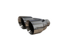 Dual Polished Stainless Steel Double Wall Exhaust Tip-2.5" Inlet 4" Outlets