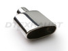 Stainless Steel Oval Round Exhaust Tip 2.5" In 6"x2.9" Out 9.4" Long