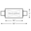 Black Widow Exhaust Muffler Widowmaker - 3" In/Out