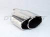 Stainless Steel Dual Oval Round Single Wall Rolled 2.5" In 6.5"x3" Out 8" Long