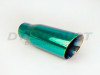 Green Color Burned 4" Double Wall Angle Exhaust Tip 3" In 4" Out 12" Long