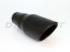 Black Powder Coat 5" Double Layer Exhaust Tip 2.5" In 5" Out 12" Long