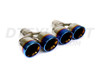 Blue Flame Dual Rolled Angle Double Wall Exhaust Tips 2.25" In 7.25" Out 