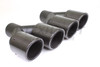 Glossy Carbon Fiber 3.5" Dual Double Wall Angle Exhaust Tips 2.5" In 7.25" Out