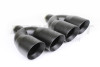 Black Powder Coat Dual 4" Double Wall Staggered Angle Cut Exhaust Tips 2.5" In