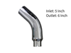 5" Inlet Diesel Exhaust Chrome Turndown Elbow Tip 23" Long - Various Outlets