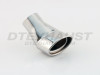 Stainless Steel Exhaust Tip Oval Round Turn-Up 2.25" Inlet 4.25" Outlet 6" Long