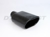 Black Powder Coat Tip Oval Rolled Angle Cut - 2.25" Inlet - 6" Outlet - 9" Long