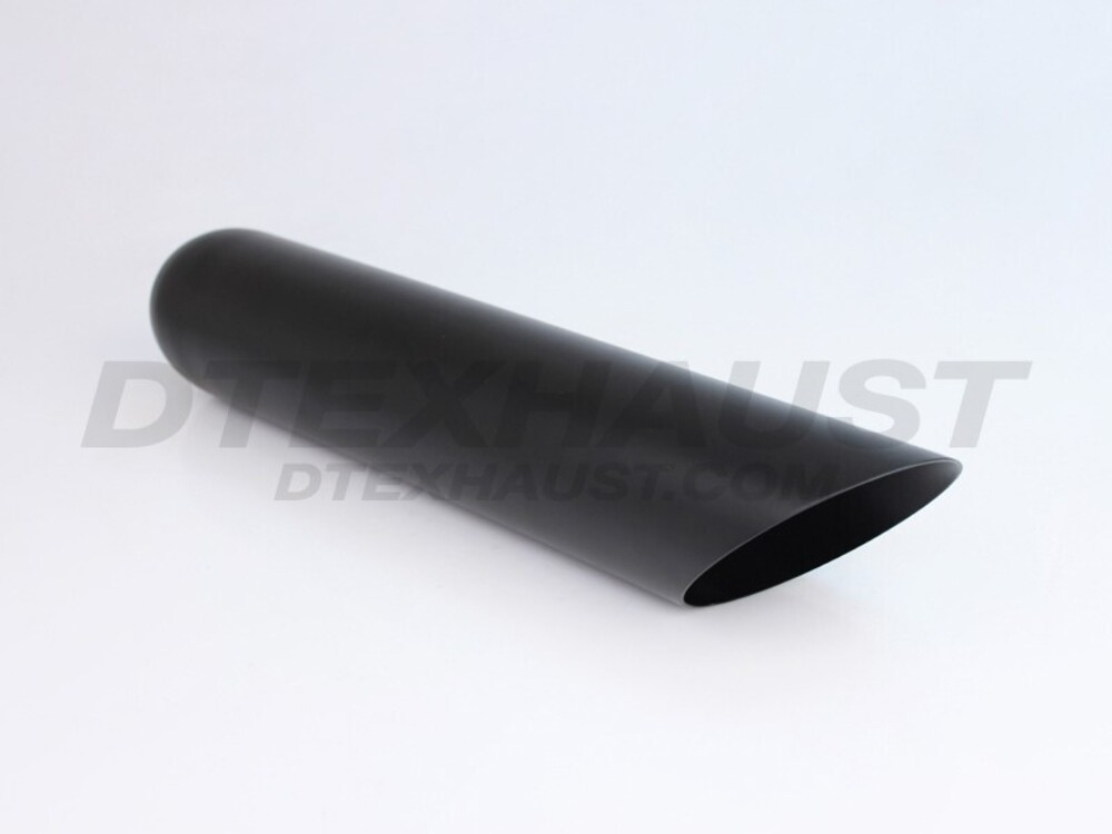 Black Powder Coated Exhaust Tip Angle Cut - 2.25" Inlet - 3.50" Outlet - 18" Long