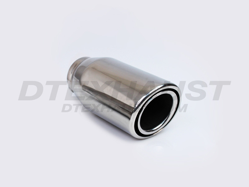 Stainless Steel Exhaust Tip Slanted Double Layer 2" Inlet 3" Outlet 6.25" Long
