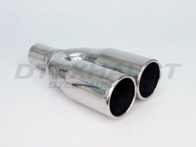 Stainless Steel Dual Rolled Edge Exhaust Tip 2.25" Inlet Dual 3.5" Outlets