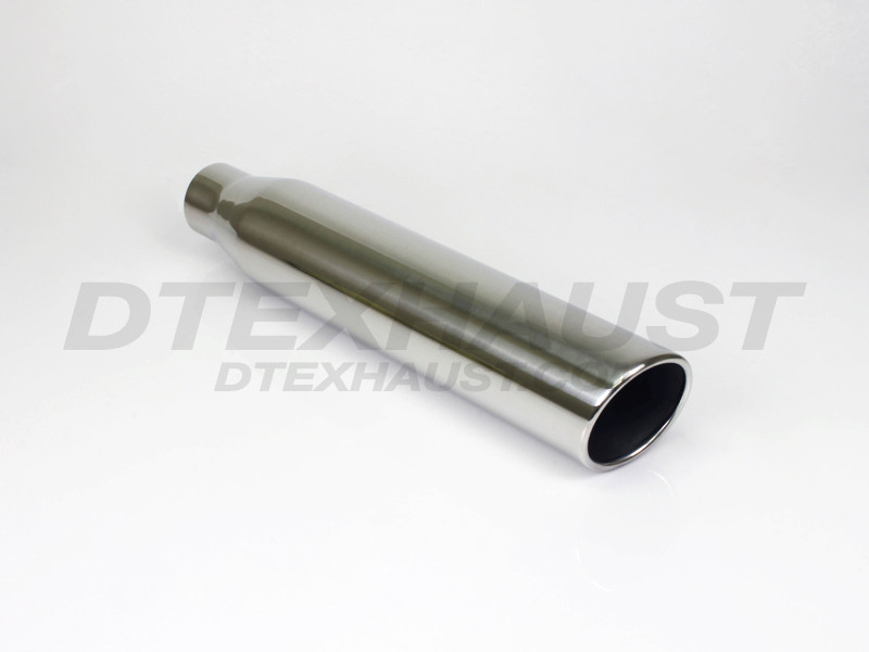 Stainless Steel Exhaust Tip Rolled Angle Cut 2.5" Inlet 3.5" Outlet 18" Long