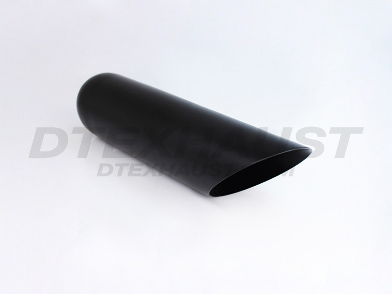 Black Powder Coat Exhaust Tip Angle Cut 2.25" Inlet 4" Outlet 12" Long