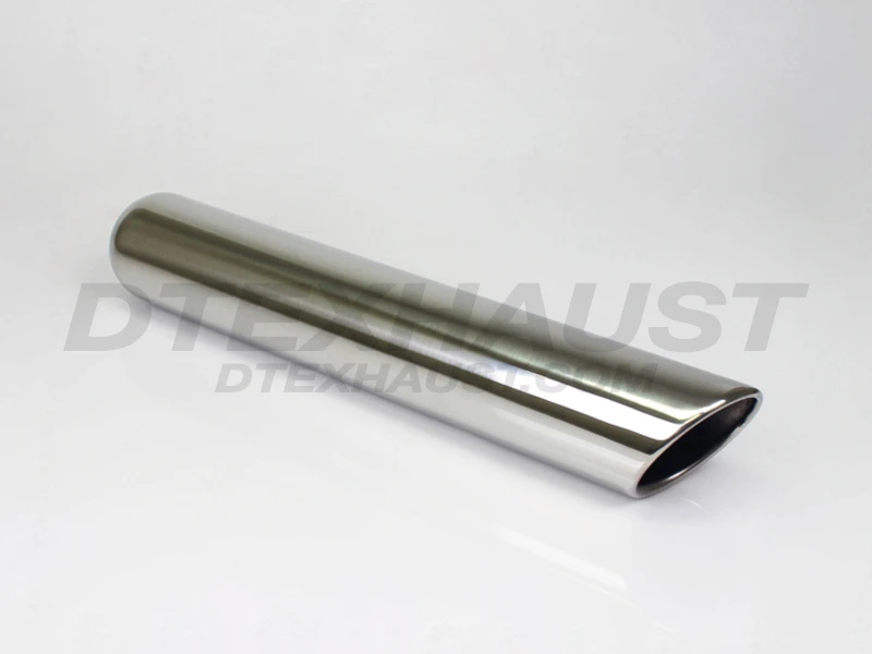 Stainless Steel Exhaust Tip Rolled Angle Cut 2.25" Inlet 4" Outlet 22" Long