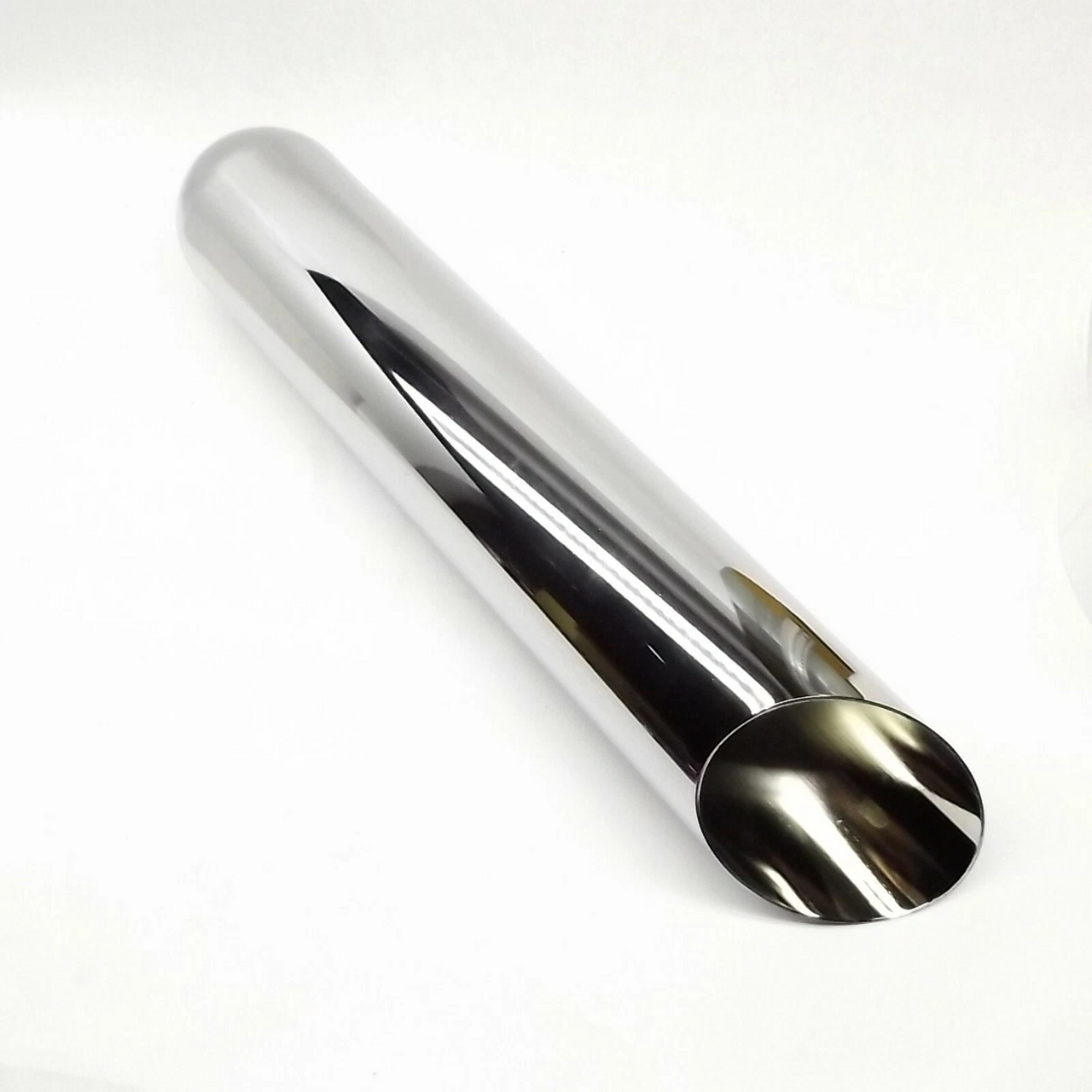 Universal Angle Cut Chrome Exhaust Tip 2" Inlet 2.5" Outlet 18" long JAC21218