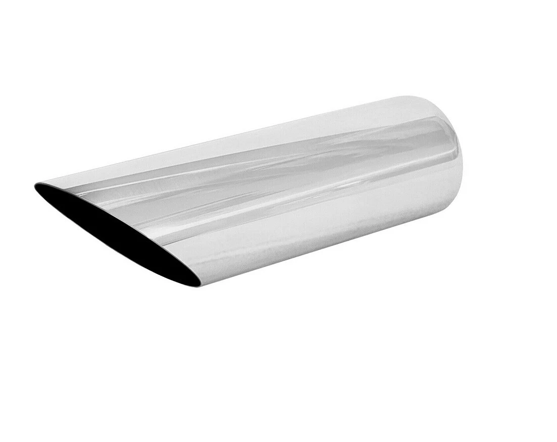 Universal Angle Cut Chrome Exhaust Tip 2.25" Inlet 2.5" Outlet 9" long JAC214