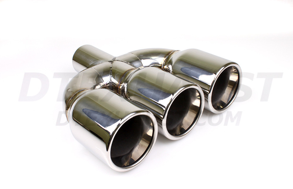 Triple Outlet Stainless Steel Exhaust Tip - 2.5" Inlet - Triple 3.5" Outlets