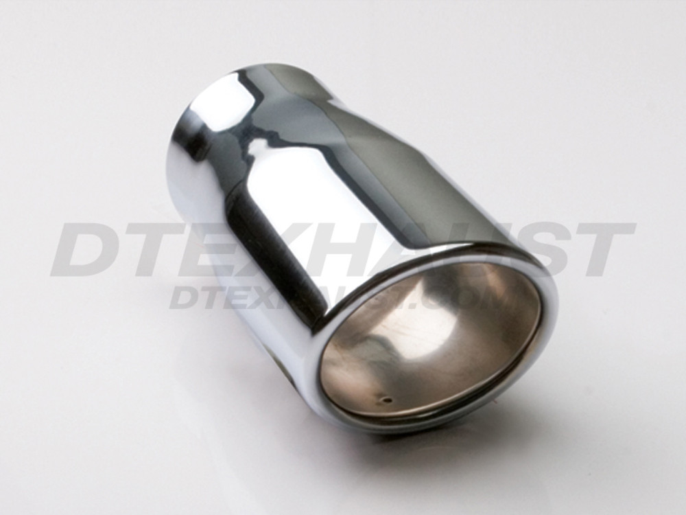 Stainless Steel Rolled Oval Round Tip 2.25" Inlet 3.25"x2.85" Outlet 5.7" Long