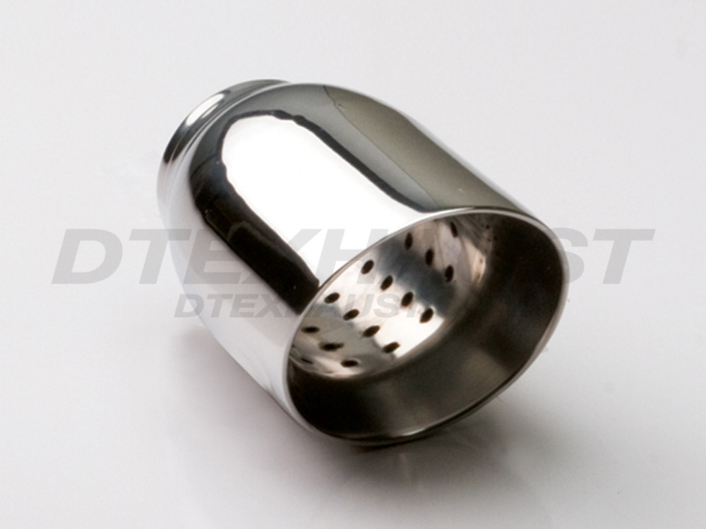 Stainless Steel Resonated Angle Exhaust Tip 2.25" Inlet 3" Outlet 4.3" Long