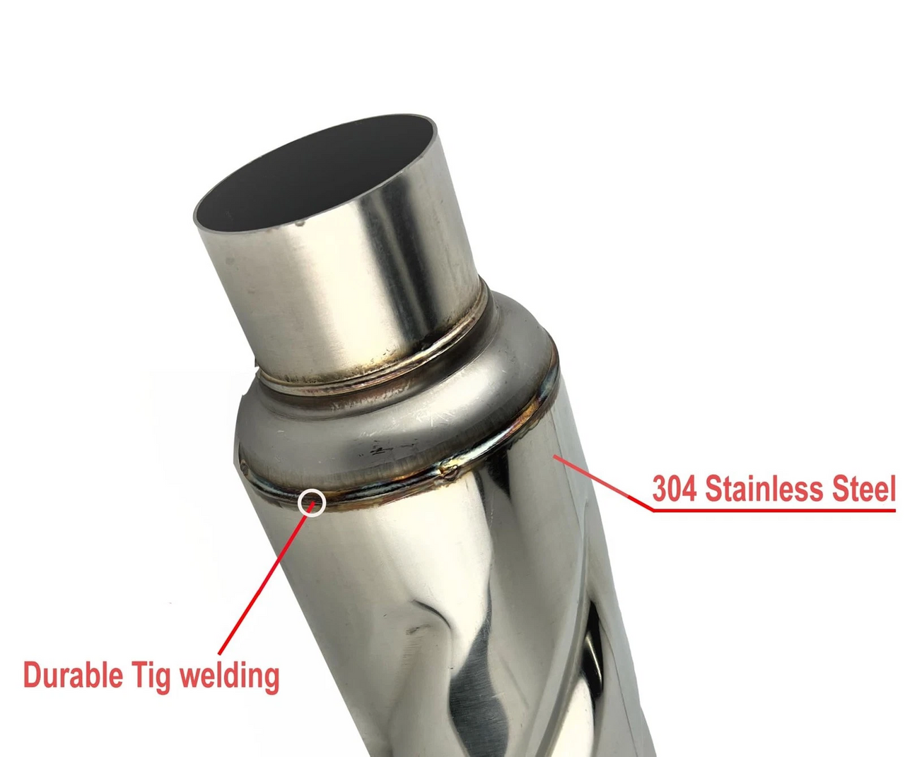 Netami Stainless Steel 2.5" Turbo Exhaust Resonator - Twister Resonator