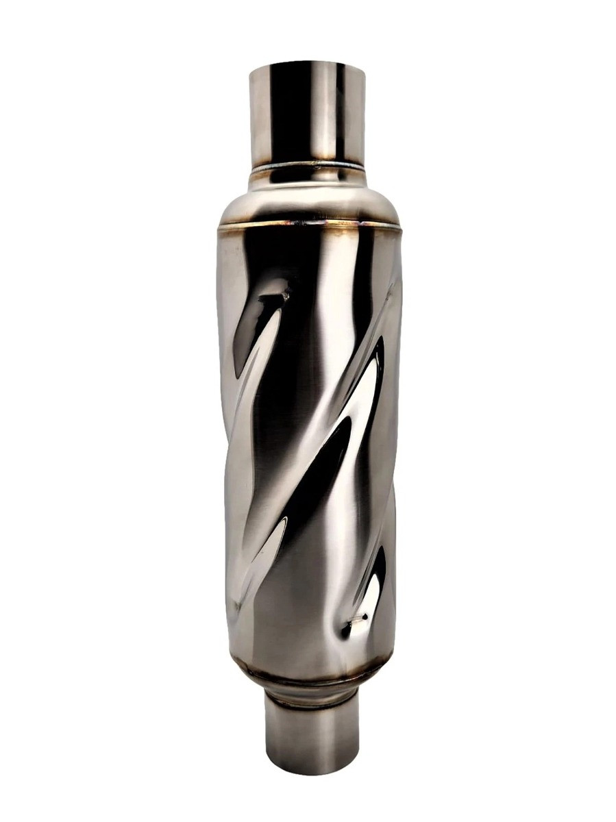 Netami Stainless Steel 2.5" Turbo Exhaust Resonator - Twister Resonator