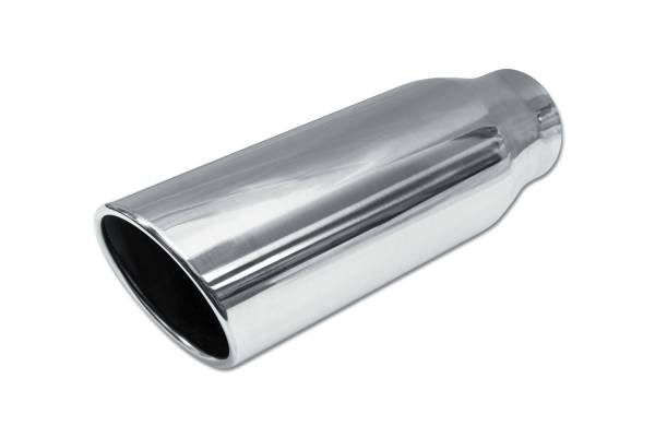 Stainless Steel Polished Tip Rolled Angle - 3.5" Inlet - 5" Outlet - 15" Long